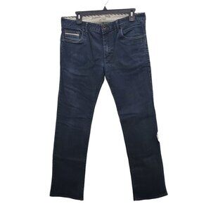 Vans Customade Men's Dark Wash Denim Distressed Slim Skinny Leg Jeans Size 32x32